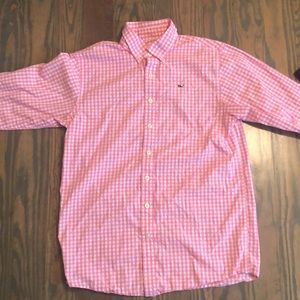 Vineyard vine pink button up